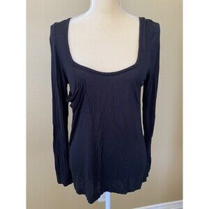Patterson J Kincaid Soft Semi Sheer Black Long Sleeve Shirt W/Pocket SZ L